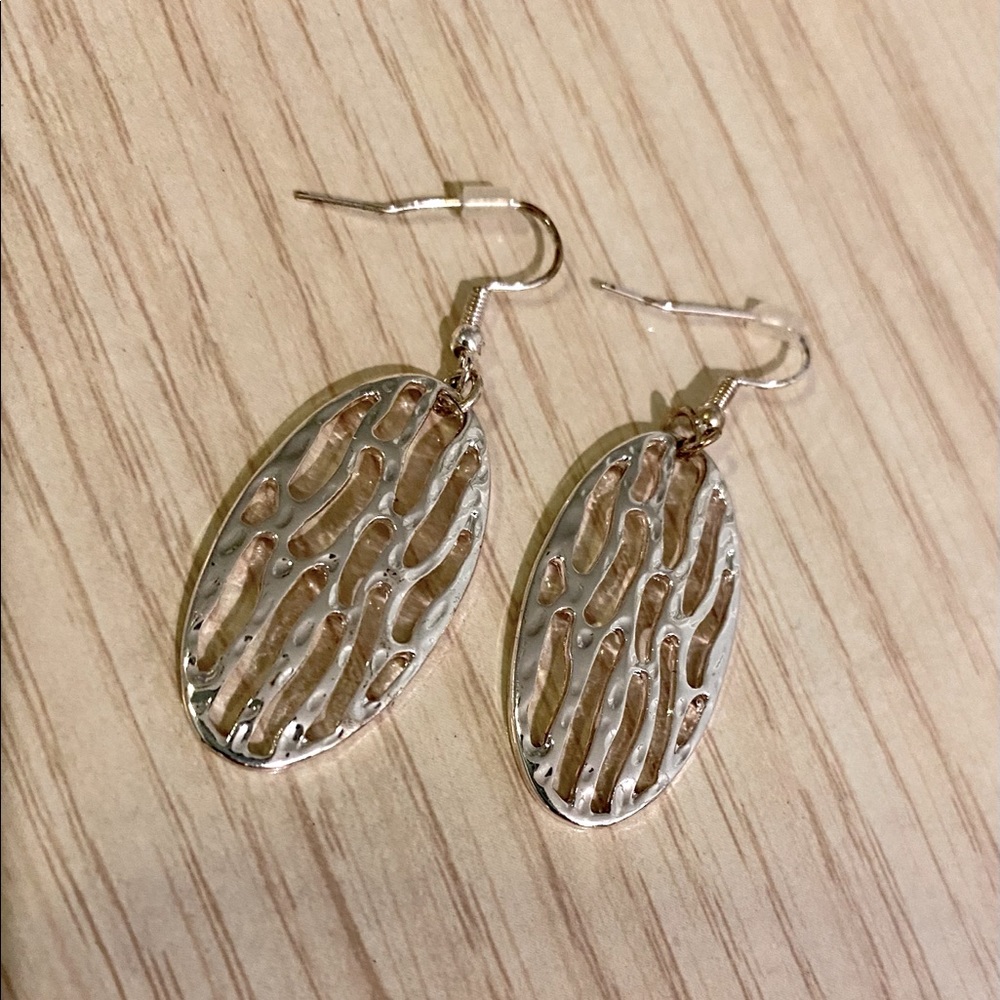 Silver Oval Earrings